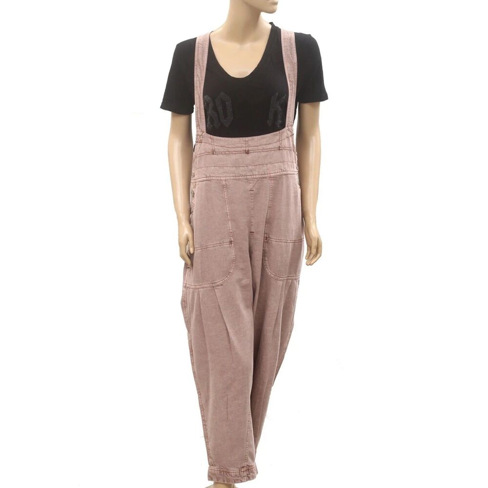 Free People We The Free Felix Tapered Overalls Jumpsuit Pinafore Solid XS 287217 - Picture 5 of 8